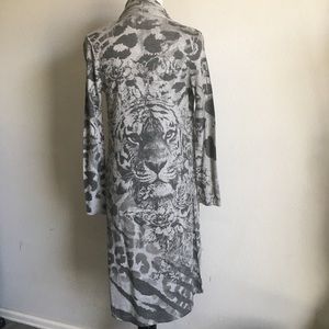 Long Cardigan with Tiger